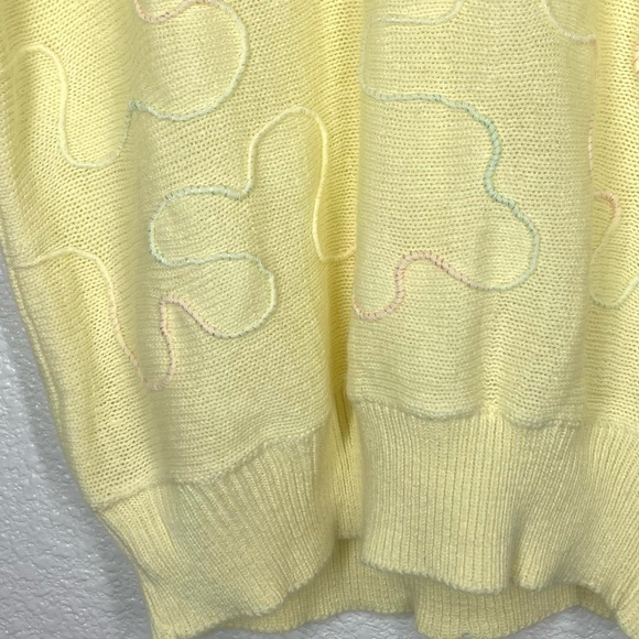 Vintage 80s Rochelle California Cottagecore Short Sleeve Sweater Small Yellow - Picture 4 of 14